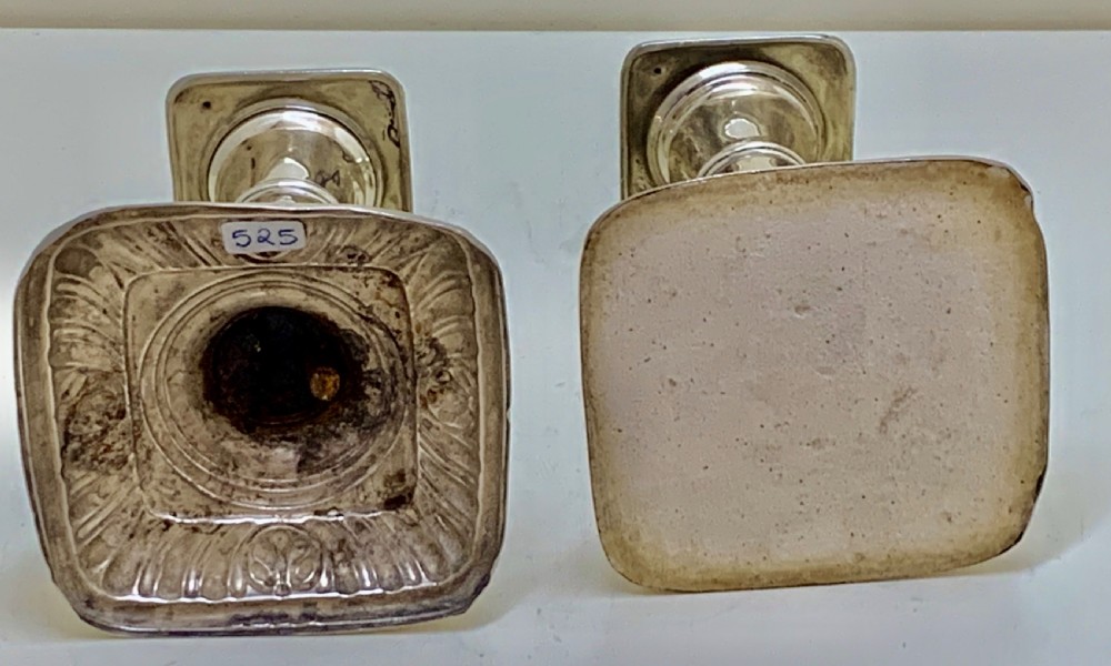 Pr Antique ISG Israel Sigmund Greenberg Sterling Silver Candlesticks 1900 View VI