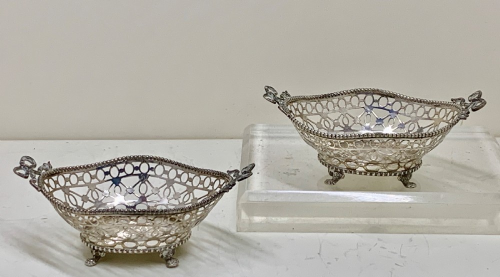 A fine pair Dutch Pierced Silver Bon Bon Dishes View IV
