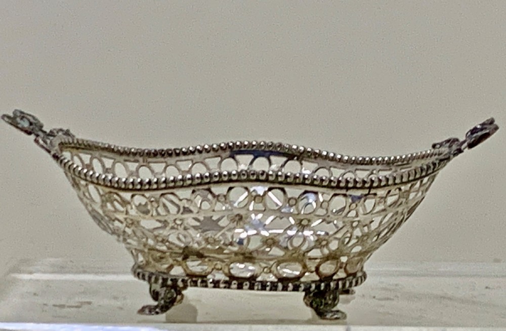 A fine pair Dutch Pierced Silver Bon Bon Dishes View V