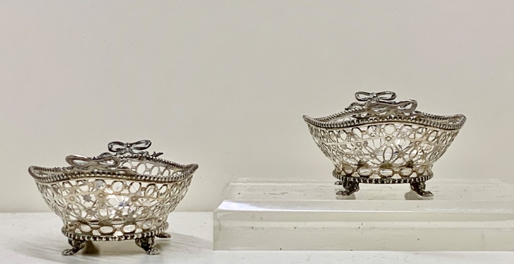 A fine pair Dutch Pierced Silver Bon Bon Dishes View VIII