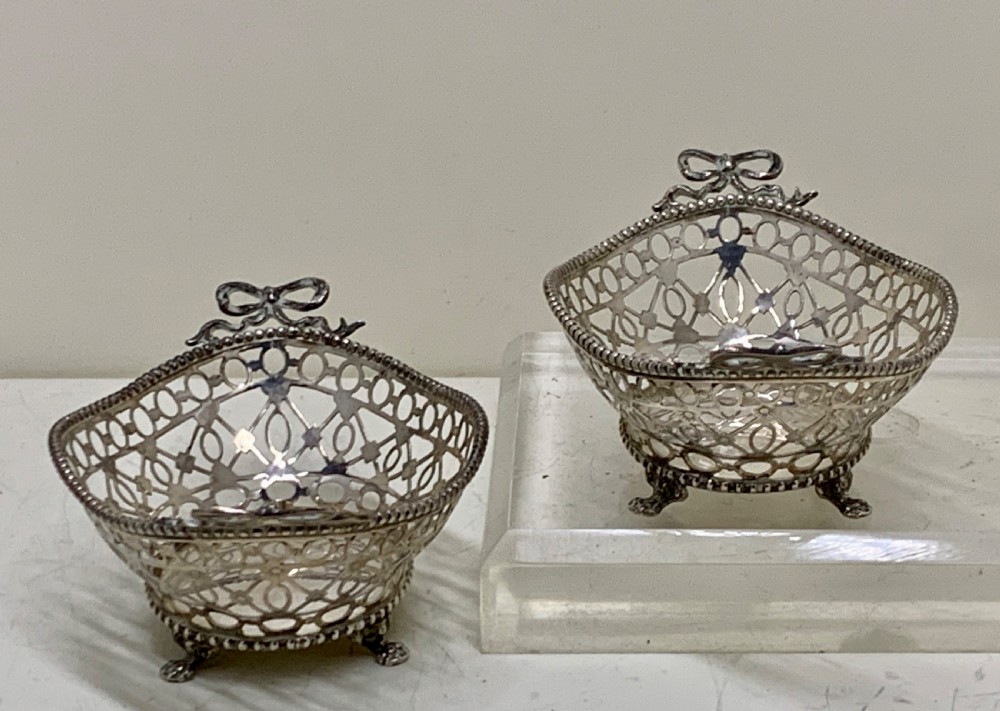 A fine pair Dutch Pierced Silver Bon Bon Dishes View IX