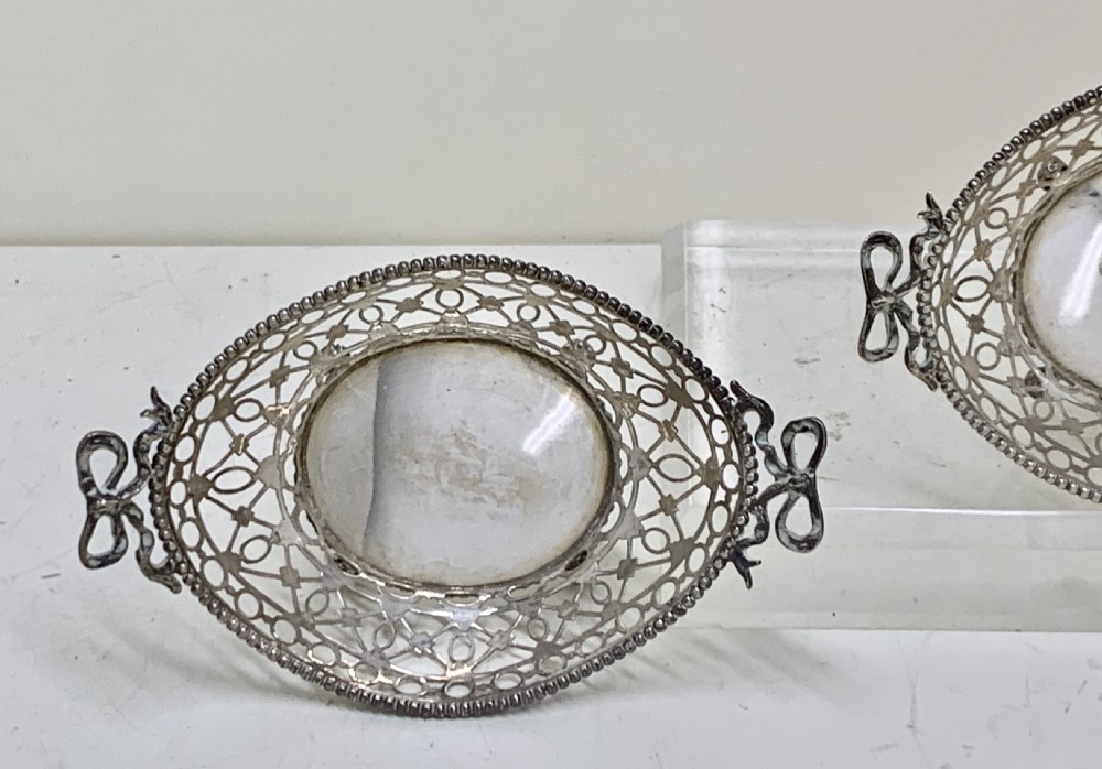 A fine pair Dutch Pierced Silver Bon Bon Dishes View XII