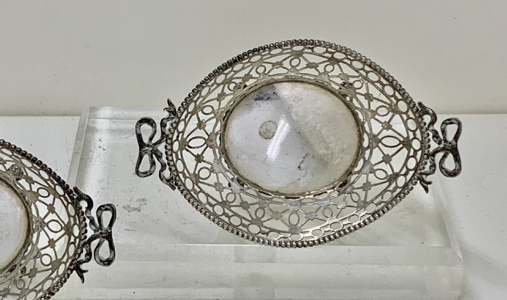 A fine pair Dutch Pierced Silver Bon Bon Dishes View XIII