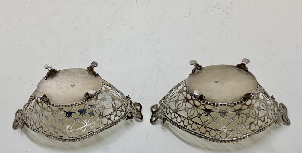 A fine pair Dutch Pierced Silver Bon Bon Dishes View XIV