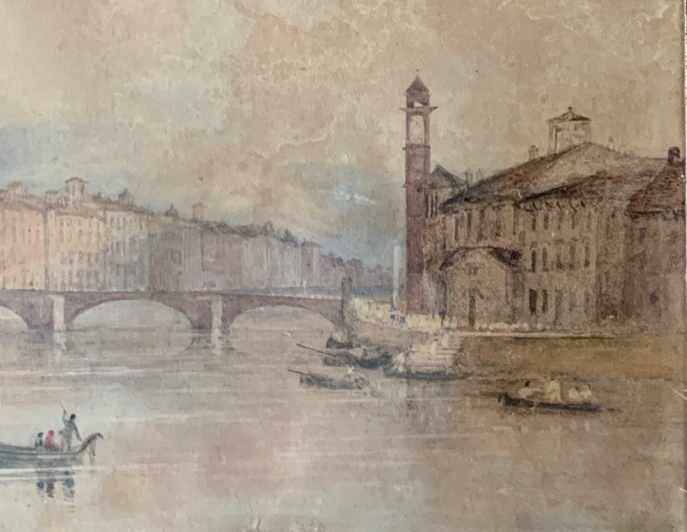 A Antique Veiw. River Arno, Florence watercolour Painting View III