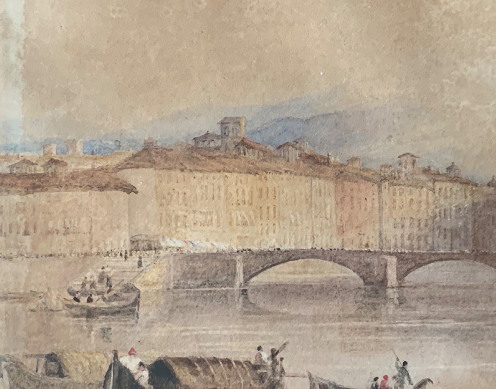 A Antique Veiw. River Arno, Florence watercolour Painting View VI