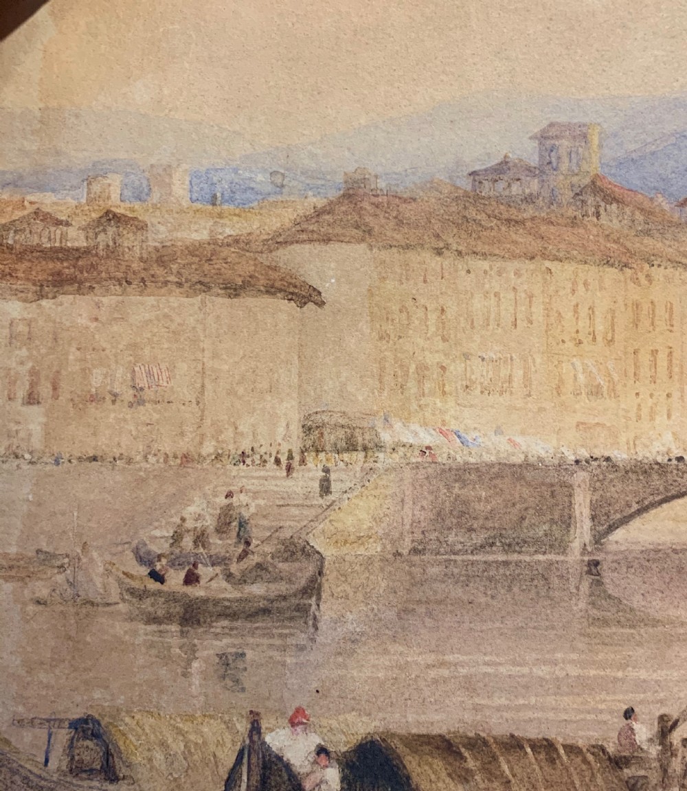 A Antique Veiw. River Arno, Florence watercolour Painting View IX