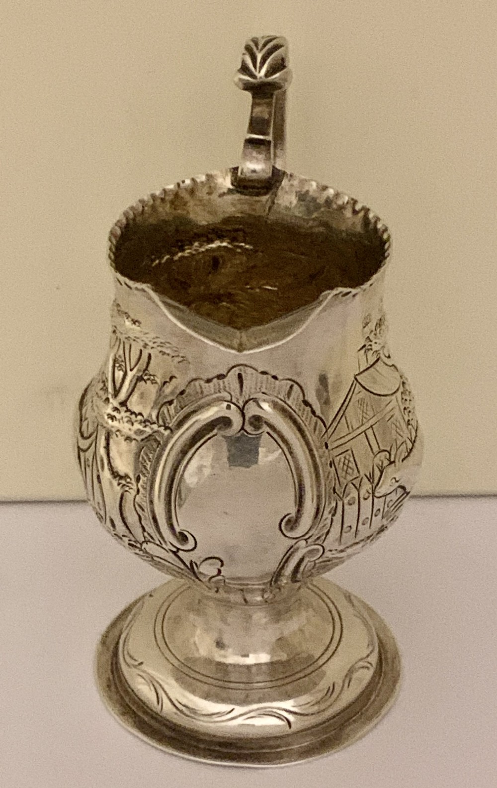 Antique George III silver cream jug by Charles Hougham hallmarked London 1779, View IV