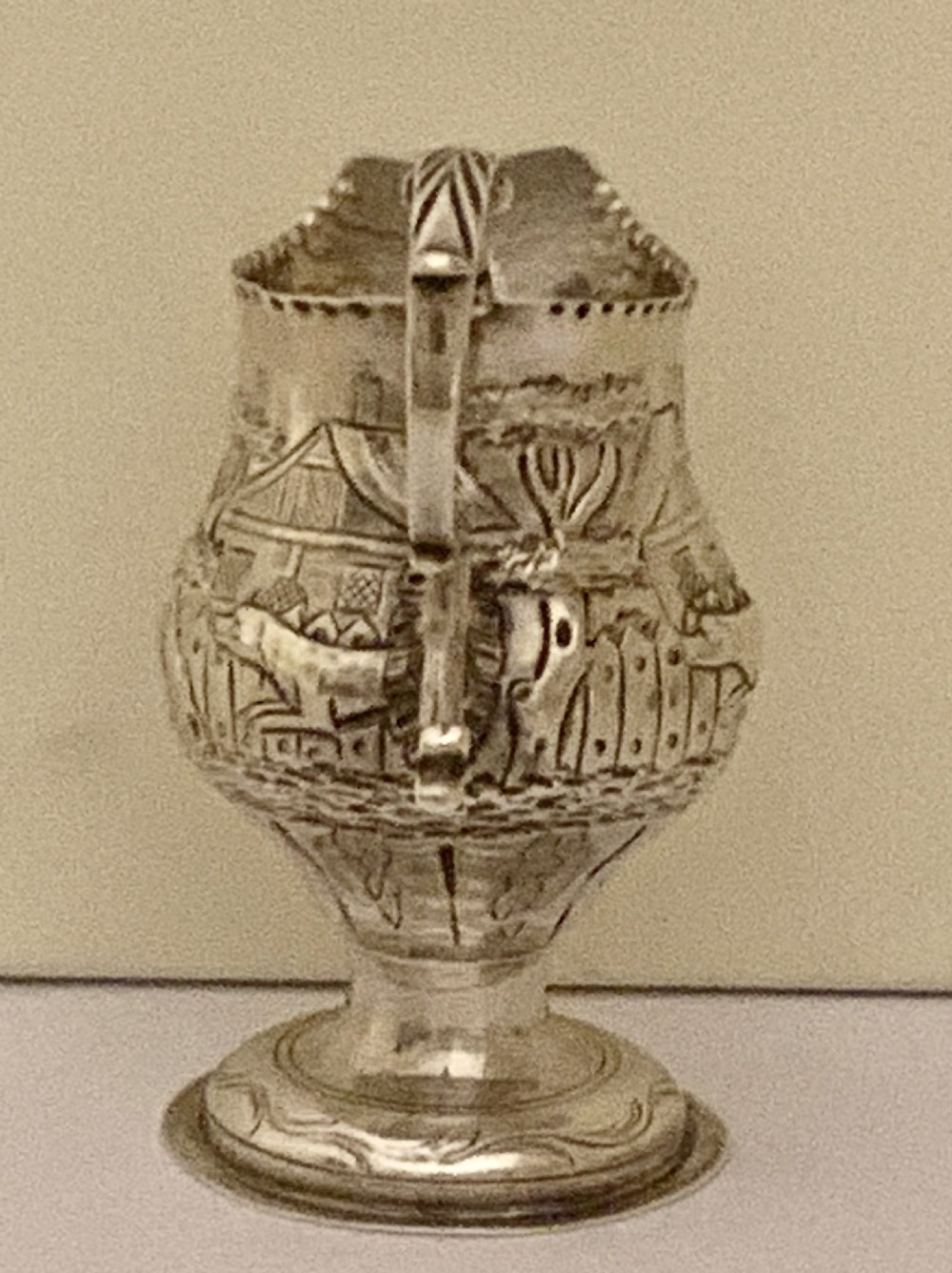Antique George III silver cream jug by Charles Hougham hallmarked London 1779, View V