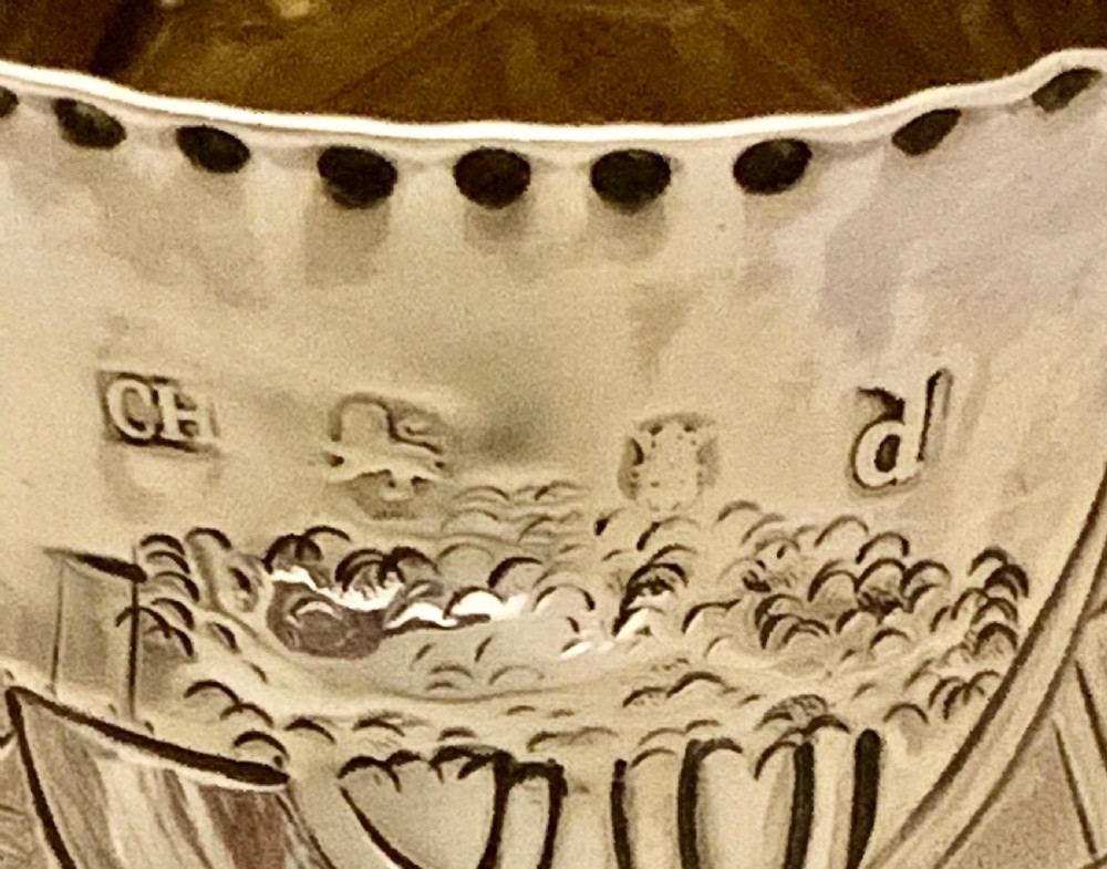 Antique George III silver cream jug by Charles Hougham hallmarked London 1779, View VII