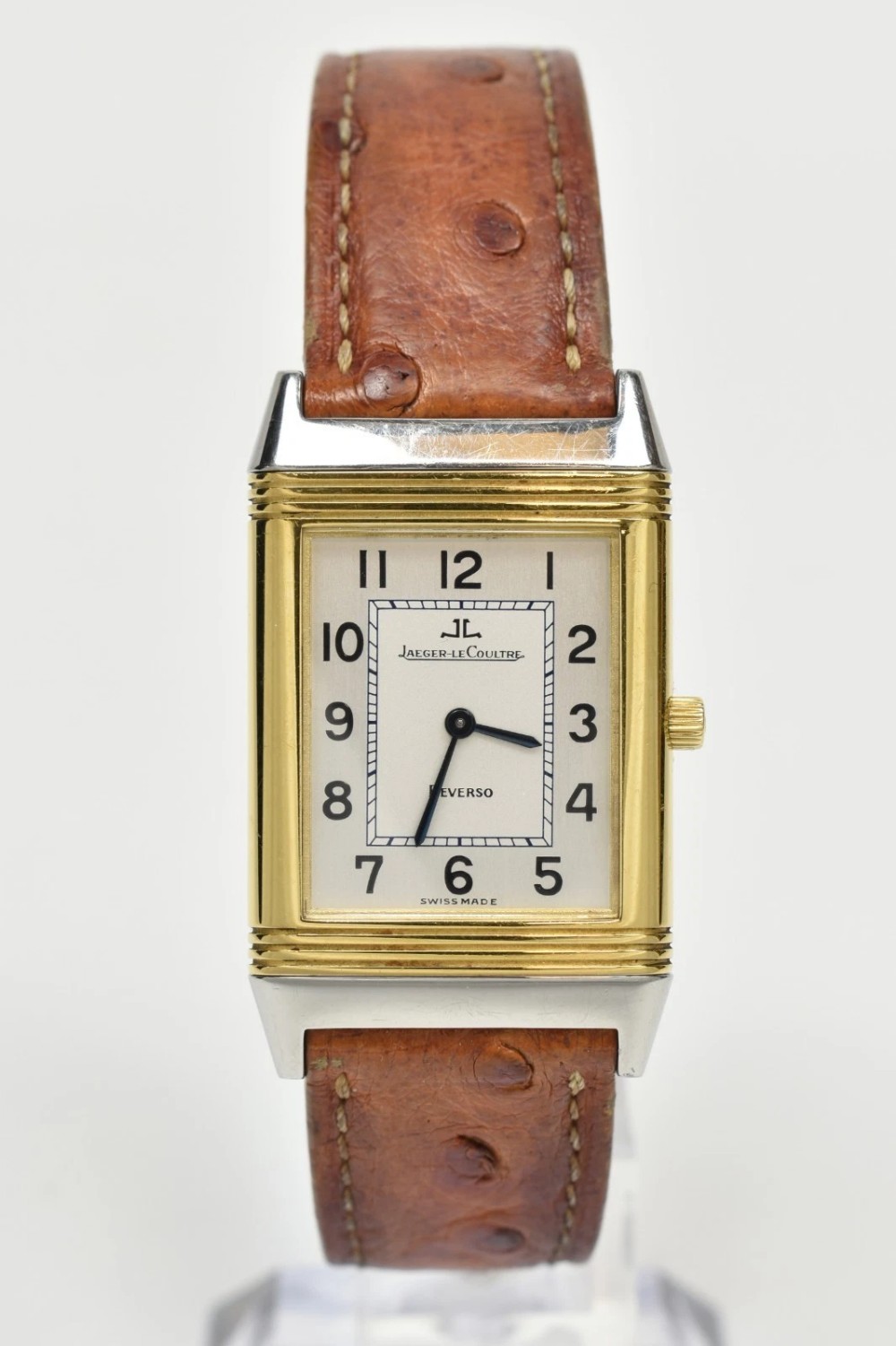 A Jaeger LeCoultre Reverso Men's Classique 18ct Gold & Steel Manual Box & Papers