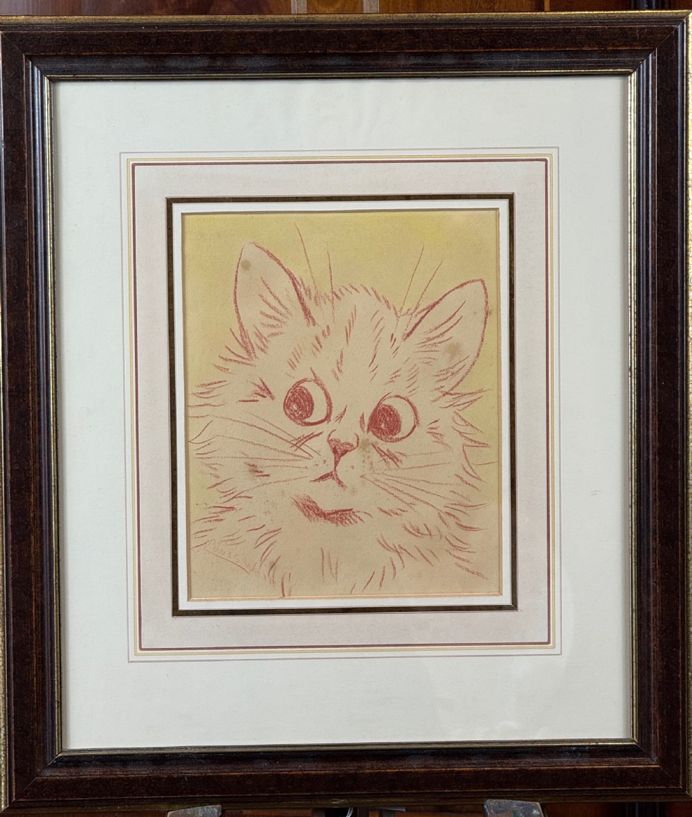 Original Pastel drawing by Louis Wain (1860-1939) entitled 
