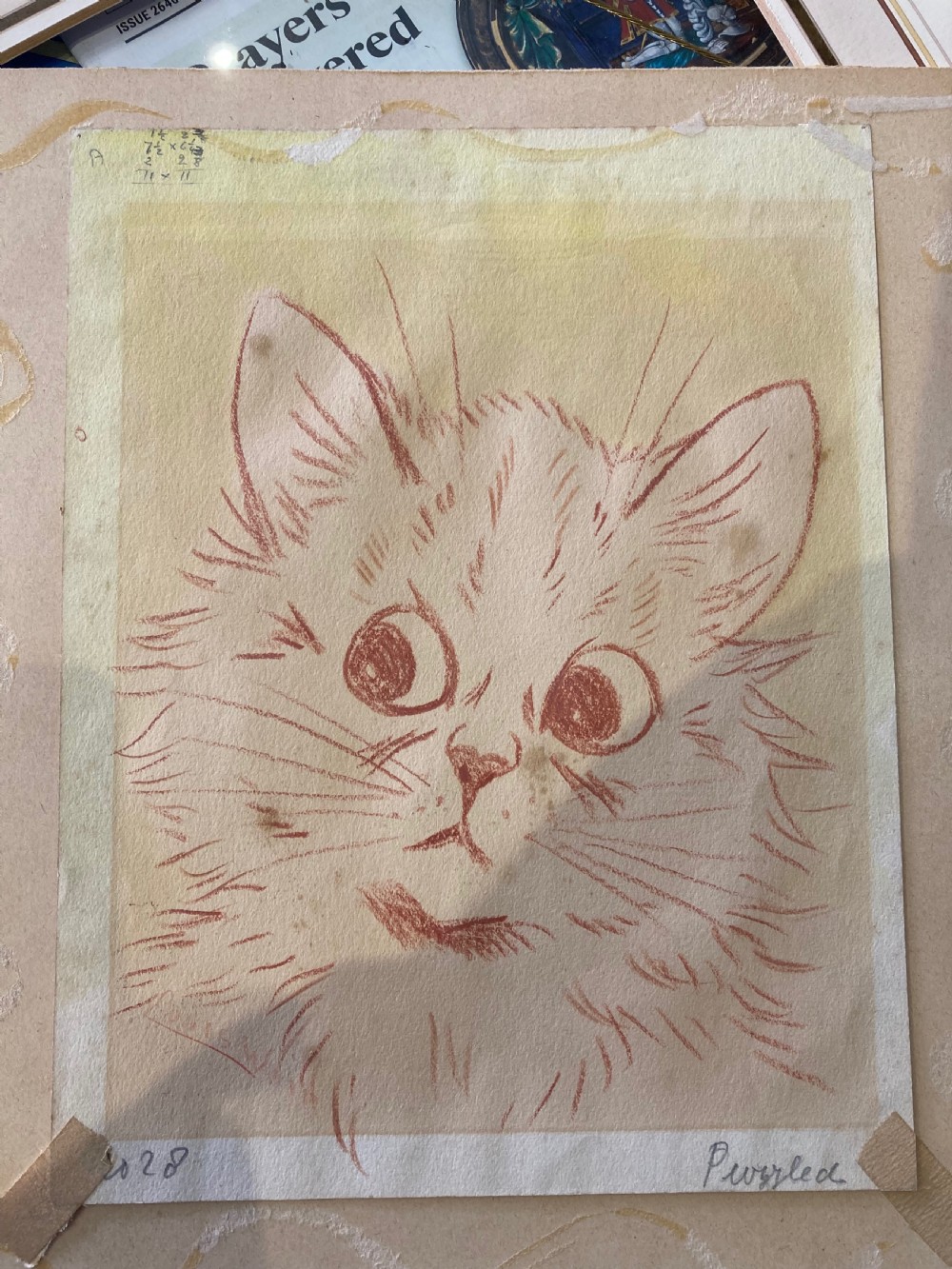 Original Pastel drawing by Louis Wain (1860-1939) entitled 