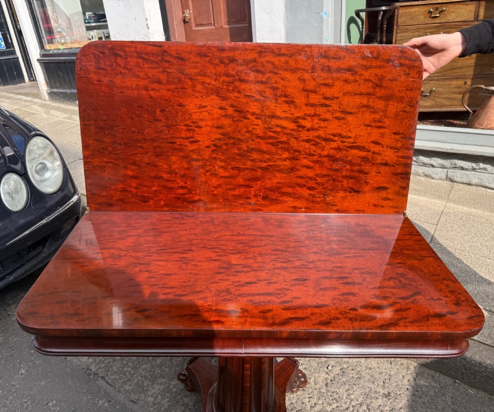 Late Regency Plum Pudding Mahogany turn over tea table View III