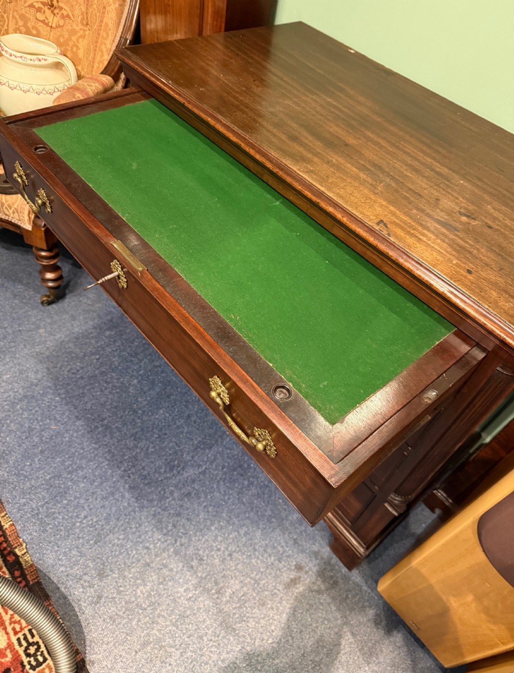 Scottish Georgian low chest of drawers with dressing top drawer View III