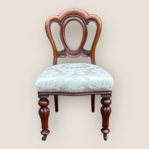 Victorian Mahogany Chair on Casters