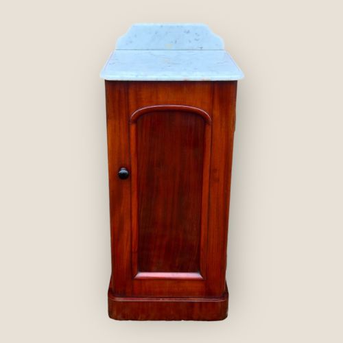 Victorian Mahogany & Marble Bedside Cabinet