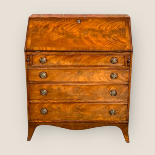 Early Victorian Flame Mahogany Bureau