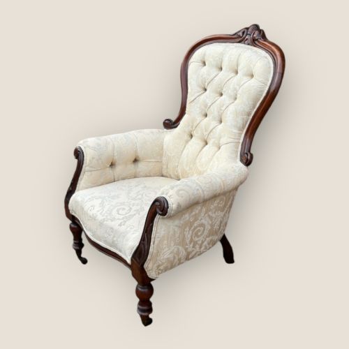 Victorian Mahogany Framed Grandfather Armchair