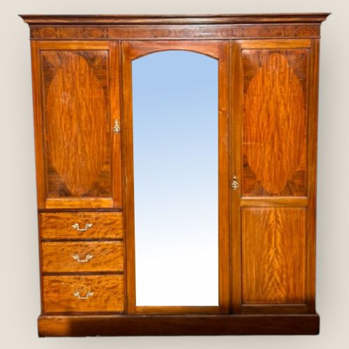 Antique Maple & Co. Mahogany & Rosewood Wardrobe