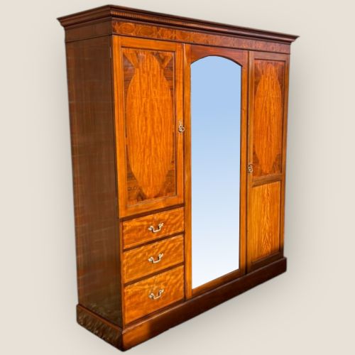 fig 1. Antique Maple & Co. Mahogany & Rosewood Wardrobe