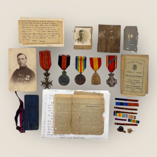 Ww1 Belgian Medal Group of 5 Awarded to a Belgian Hero Includes Provenance