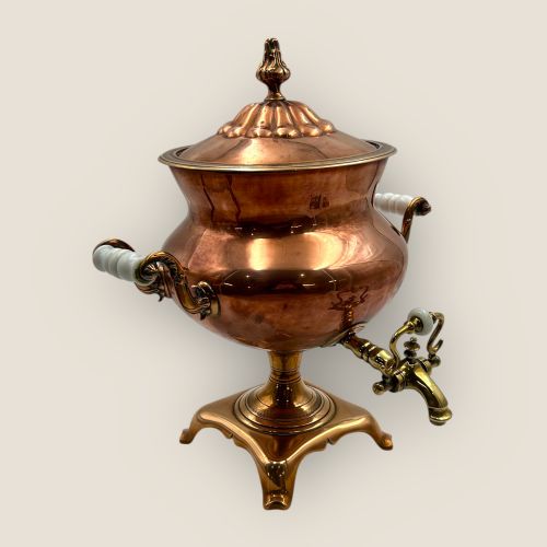 fig 1. Antique Victorian Copper Samovar By Adams & Sons