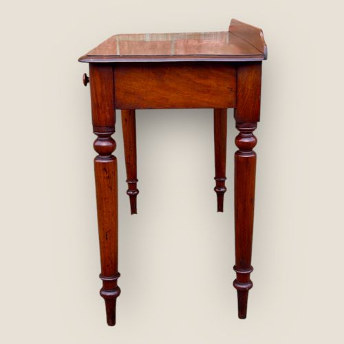 VICTORIAN MAHOGANY TWO DRAWER HALL TABLE - ADDITIONAL PHOTO 4