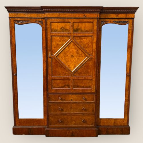 VICTORIAN POLLARD OAK BEDROOM SUITE BY MAPLE CO WARDROBE DRESSING TABLE - ADDITIONAL PHOTO 3