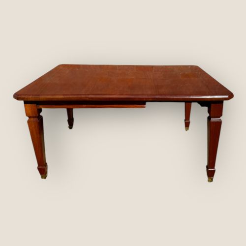 fig 1. Antique Edwardian Mahogany Extending Dining Table with Extra Leaf