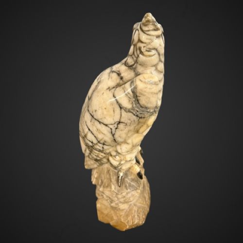 ANTIQUE MARBLE EAGLE STATUE IN VEINED CARRARA MARBLE 19TH CENTURY - ADDITIONAL PHOTO 11