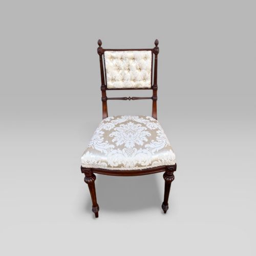 fig 2. Antique Victorian Carved Mahogany 4 White Dinning Chairs Turner & Son Liverpool