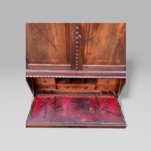 fig 5. Antique 19th Century Padouk Anglo-Indian Campaign Secretaire Chest & Cupboard