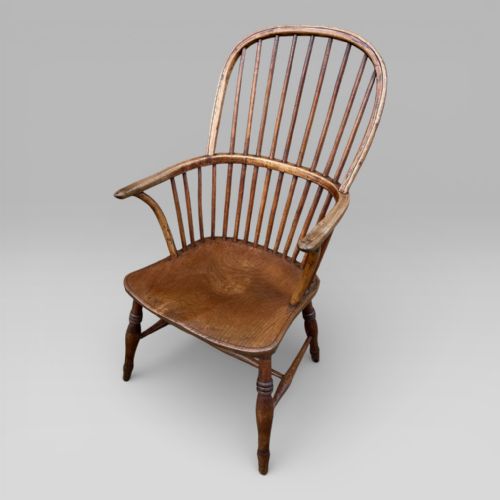 fig 2. Early 19th Century Antique Beech & Elm Windsor Chair