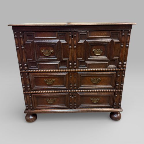 fig 1. Antique 17th Century Oak Jacobean Chest of Drawers