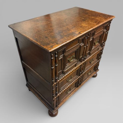 fig 2. Antique 17th Century Oak Jacobean Chest of Drawers