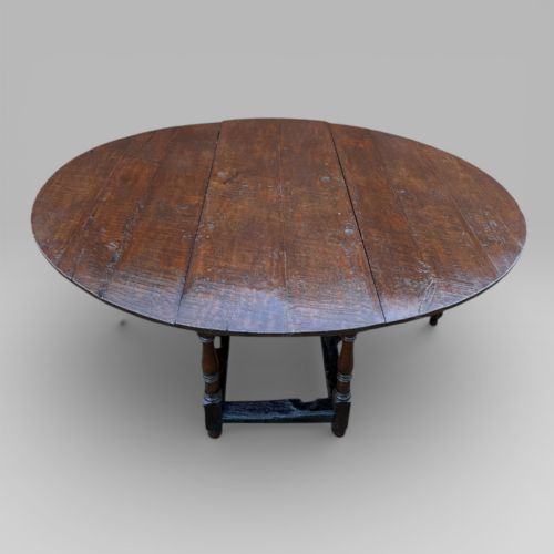 fig 1. Antique Country Farmhouse 20th Century Oak Gateleg Table
