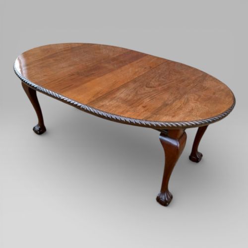 fig 2. Antique Edwardian Mahogany Chippendale Style Extending Dining Table