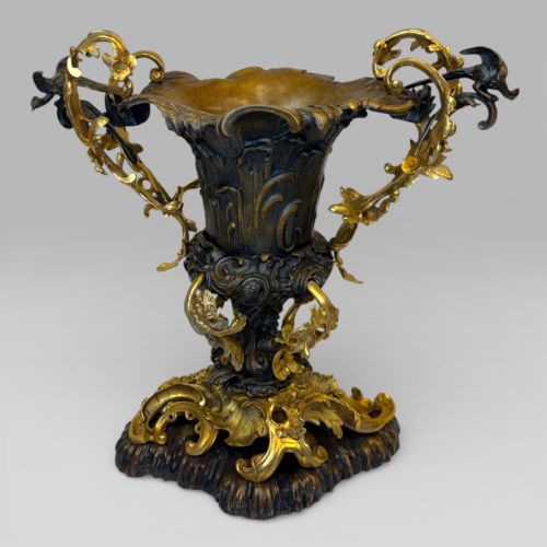 Gilt Bronze Art Nouveau Urn Centrepiece Vase After Henry Dasson