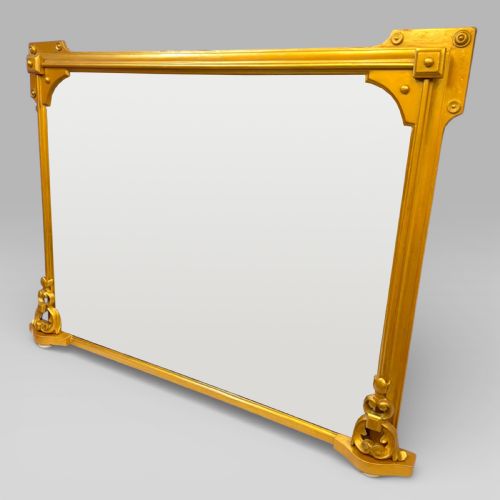 fig 2. Antique Victorian Gilt Overmantel Wall Mirror by S T Townshend Norwich