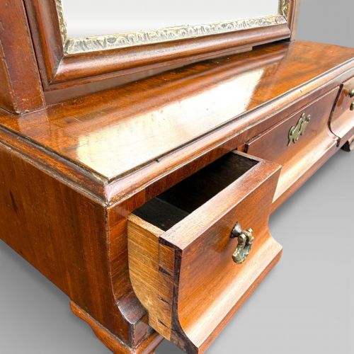 ANTIQUE GEORGIAN 1790 MAHOGANY GILT DRESSING TABLE MIRROR WITH BRASS HANDLES - ADDITIONAL PHOTO 3