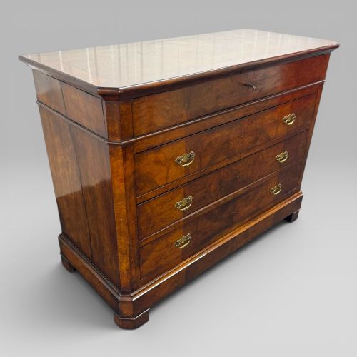 fig 2. Antique French Provincial Walnut Commode with Mahogany Crossbanding