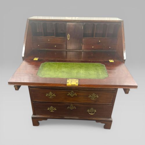 fig 2. Antique Georgian George III Mahogany Bureau 4 Drawer