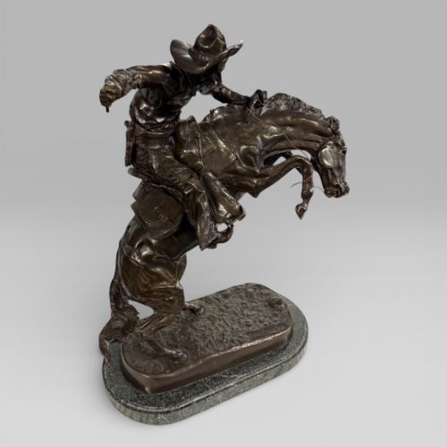 fig 2. Large Cowboy Bronze ‘Bronco Buster’ After Frederic Remington, Early–Mid 20th
