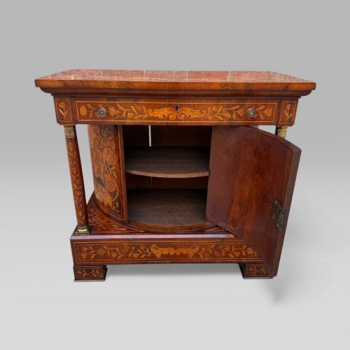 ANTIQUE 18TH CENTURY DUTCH MARQUETRY MAHOGANY CONSOLE WALL TABLE CABINET - ADDITIONAL PHOTO 13