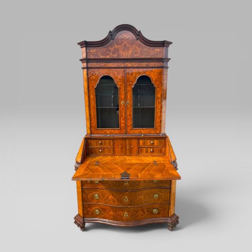 MID18TH CENTURY ITALIAN VENETIAN WALNUT TULIPWOOD MARQUETRY BUREAU BOOKCASE - ADDITIONAL PHOTO 1