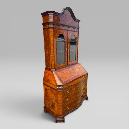 MID18TH CENTURY ITALIAN VENETIAN WALNUT TULIPWOOD MARQUETRY BUREAU BOOKCASE - ADDITIONAL PHOTO 4