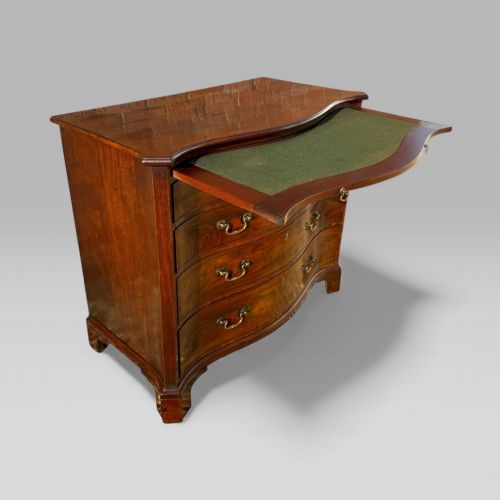 ANTIQUE GEORGIAN 1760 MAHOGANY SERPENTINE CHEST OF DRAWERS WRITING BRUSH SLIDE - ADDITIONAL PHOTO 14