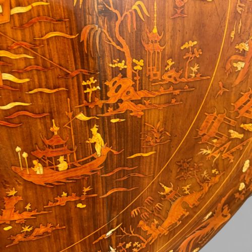 ANTIQUE QING CHINESE EXPORT ROSEWOOD INLAID CENTRE TABLE BY EDWARDS ROBERTS - ADDITIONAL PHOTO 7