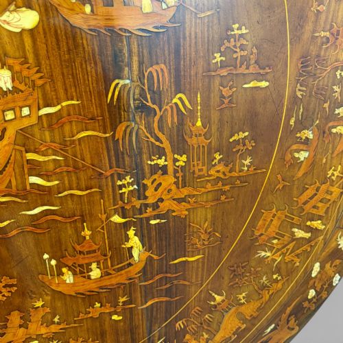 ANTIQUE QING CHINESE EXPORT ROSEWOOD INLAID CENTRE TABLE BY EDWARDS ROBERTS - ADDITIONAL PHOTO 11